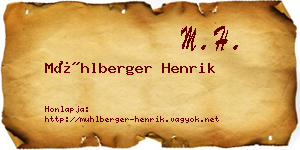 Mühlberger Henrik névjegykártya
